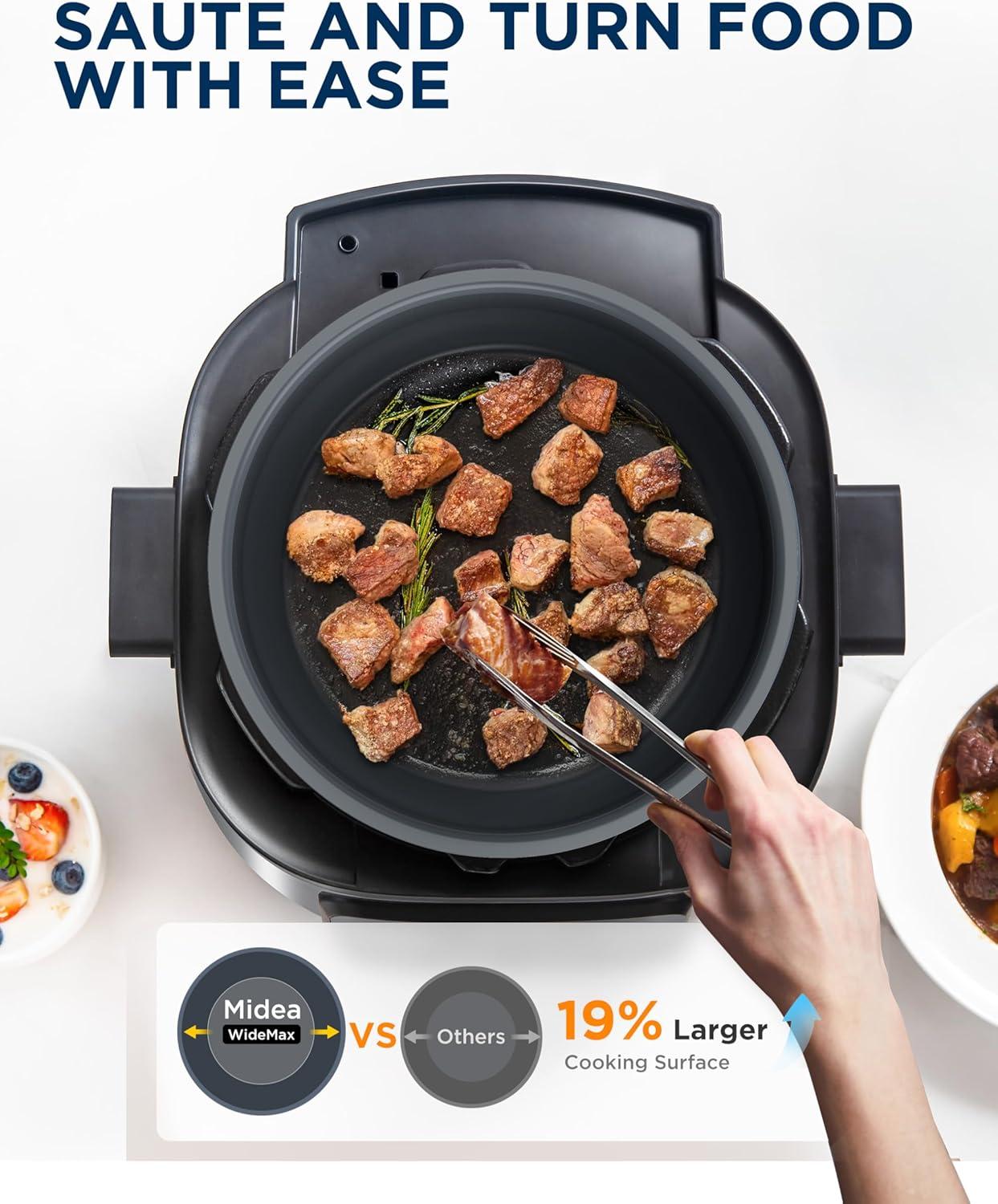image:imageMidea 12in1 Electric Pressure Cooker 8 Quarts 12 Presets MultiFunctional Programmable Slow Cooker Rice Cooker Steamer Saut Pan Yogurt Maker and More Stainless SteelBlack
