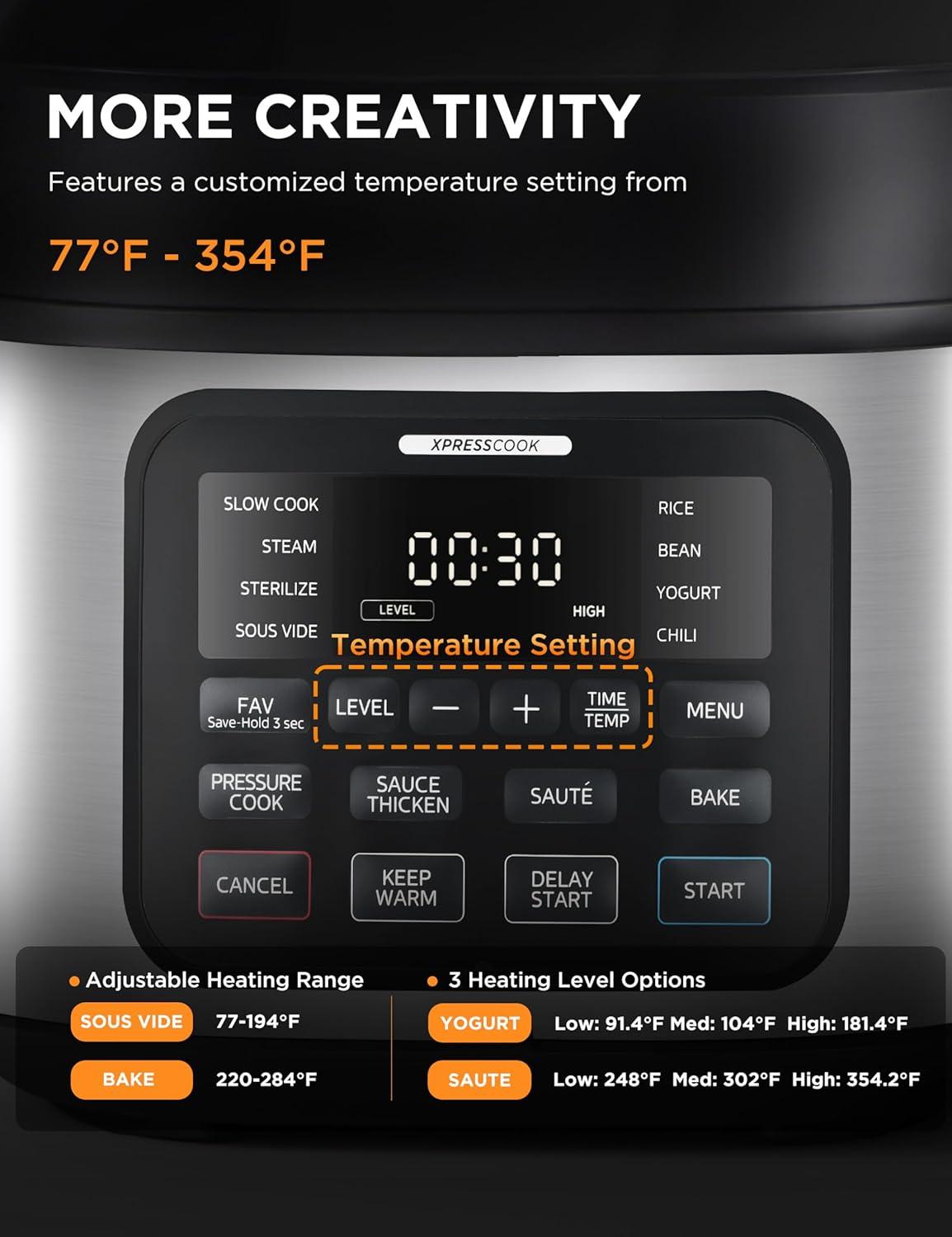 image:imageMidea 12in1 Electric Pressure Cooker 8 Quarts 12 Presets MultiFunctional Programmable Slow Cooker Rice Cooker Steamer Saut Pan Yogurt Maker and More Stainless SteelBlack