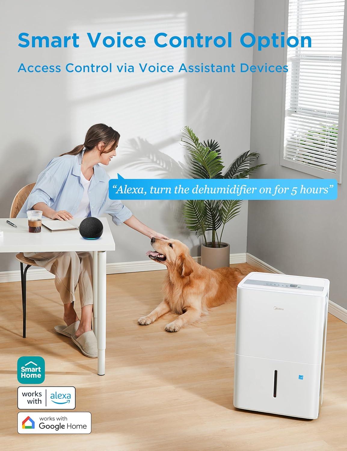 image:imageMidea 1500 Sq Ft Energy Star Certified Dehumidifier With Reusable Air Filter 22 Pint  Ideal For Basements Large amp Medium Sized Rooms And Bathrooms White1 500 Sq Ft  WiFi