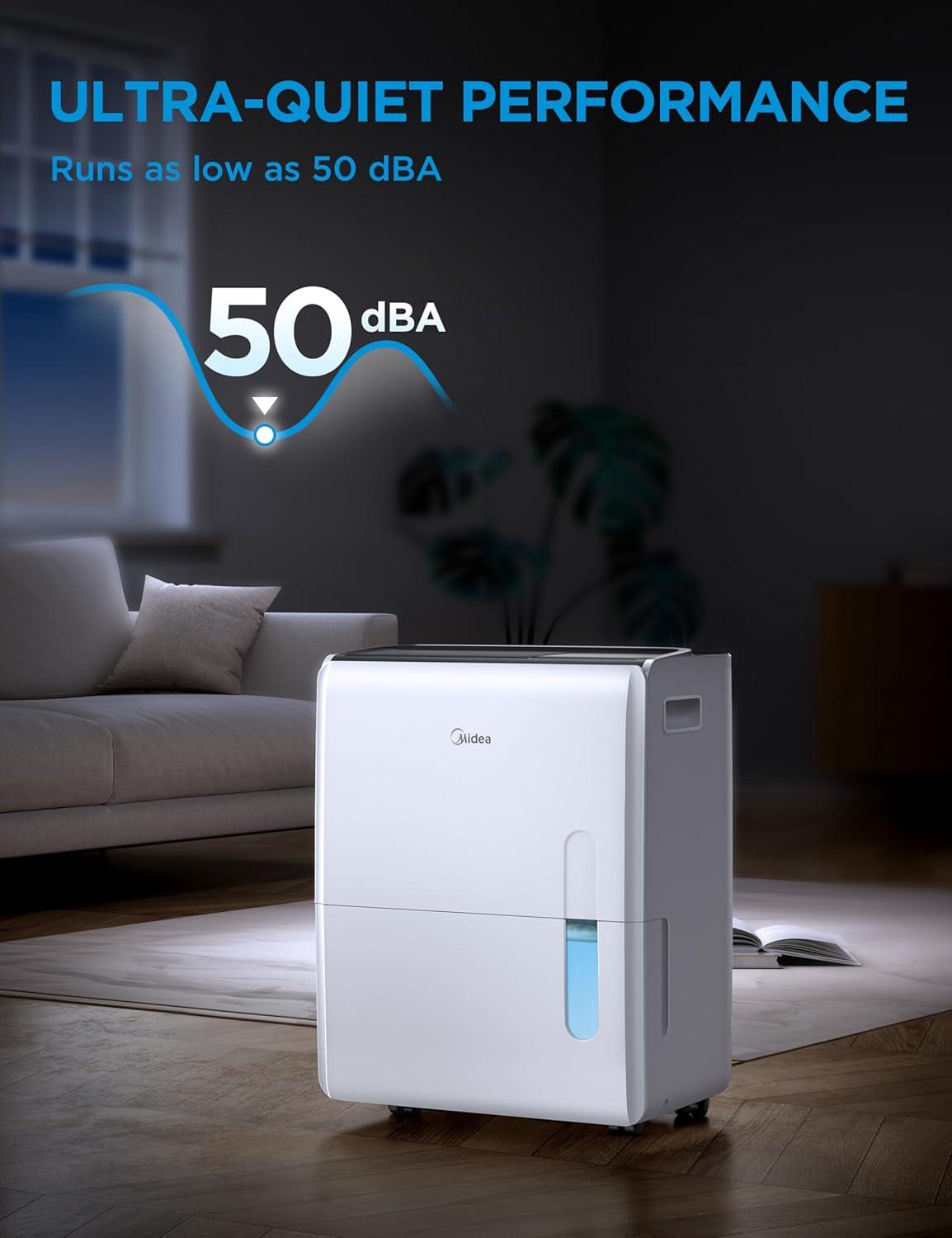 image:imageMidea 1500 Sq Ft Energy Star Certified Dehumidifier With Reusable Air Filter 22 Pint Ideal For Basements Large amp Medium Sized Rooms And Bathrooms White5 500 Sq Ft with Pump WiFi