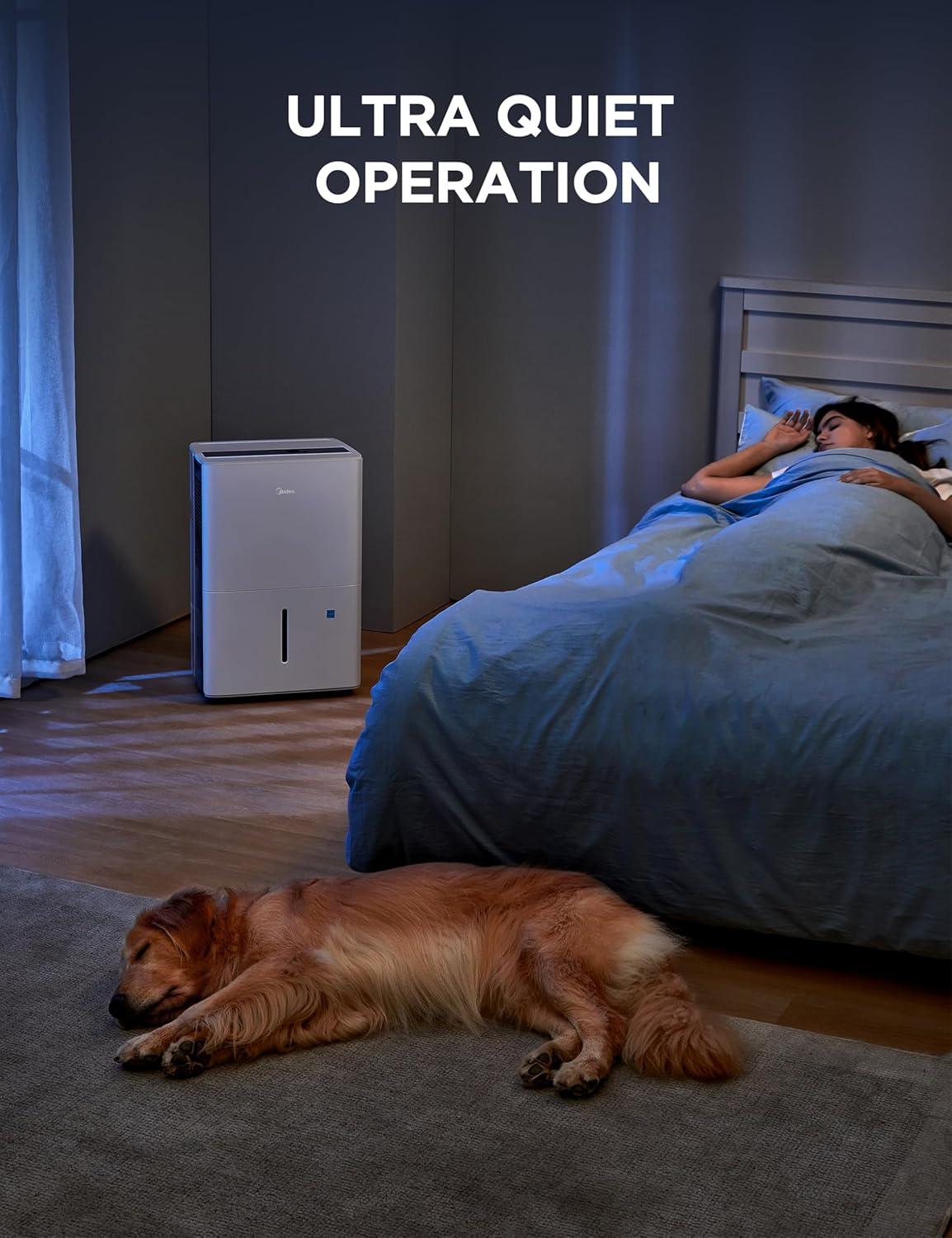 image:imageMidea 1500 Sq Ft Energy Star Certified Dehumidifier With Reusable Air Filter 22 Pint Ideal For Basements Large amp Medium Sized Rooms And Bathrooms White4 500 Sq Ft with Pump WiFi