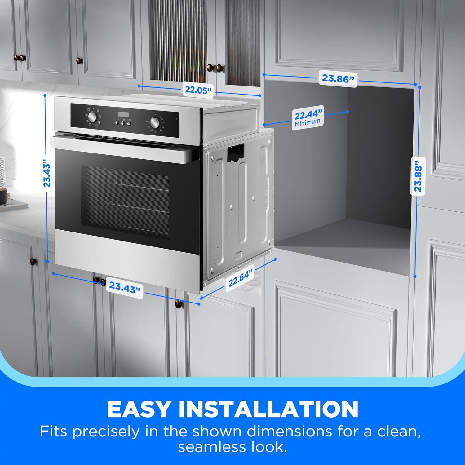 image:imageMidea 24 Single Electronic Wall Oven 25 Cu FtCapacity Builtin Oven with 8in1 Cooking Modes Stainless Steel25 Cuft Wall Oven