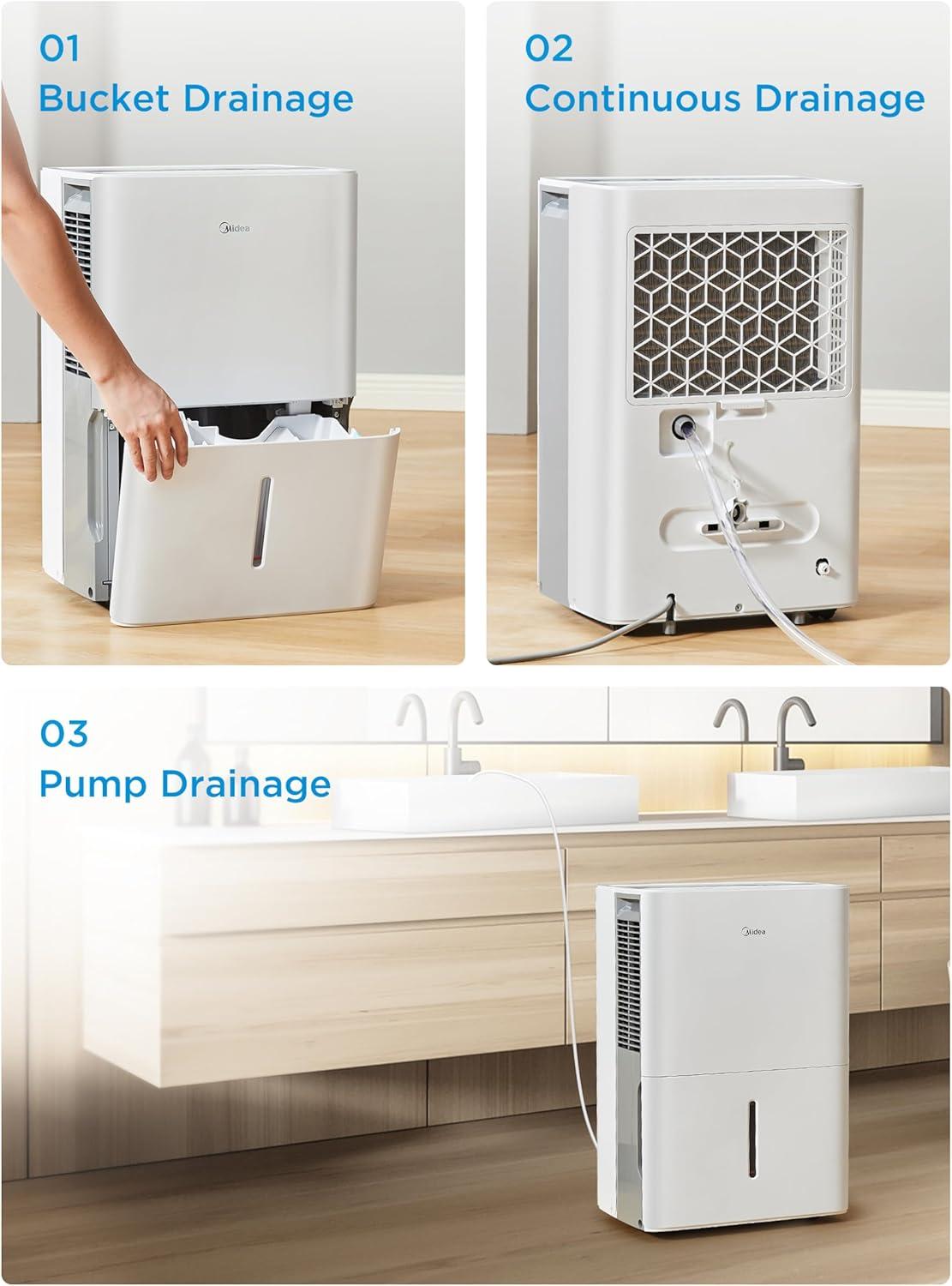 image:imageMidea 4500 Sq FtDehumidifier for Basement With Reusable Air Filter 50 Pint Ideal For Basements Large amp Medium Sized Rooms And Bathrooms White4 500 Sq Ft with Pump WiFi
