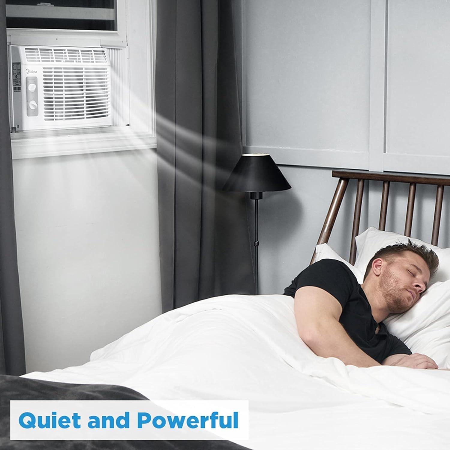 image:imageMidea 5000 BTU EasyCool Small Window Air Conditioner Cool up to 150 Sq Ft with EasytoUse Mechanical Controls and Reusable Filter Perfect for Small Bedroom Living Room Home Office5 000 BTU