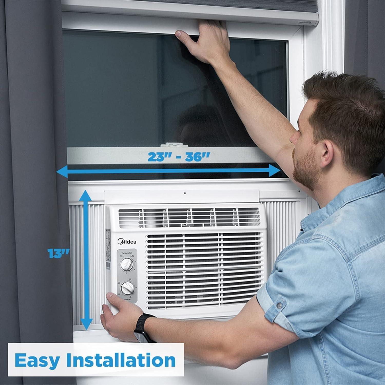 image:imageMidea 5000 BTU EasyCool Small Window Air Conditioner Cool up to 150 Sq Ft with EasytoUse Mechanical Controls and Reusable Filter Perfect for Small Bedroom Living Room Home Office5 000 BTU