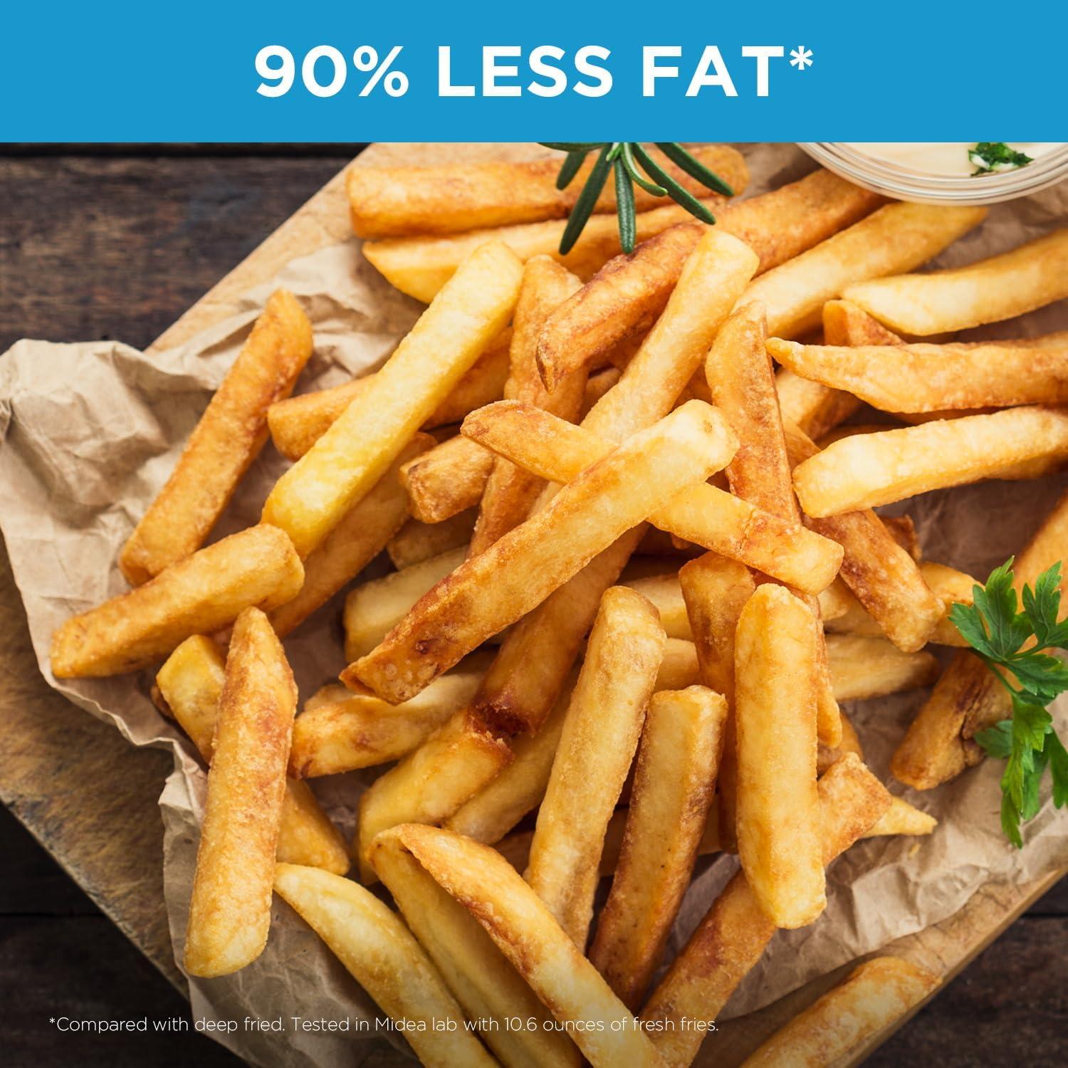 image:imageMidea Air Fryer 55 Quart with SeeThru Window Rapid Air Technology 9 Preset Menus for Quick and Easy Meals1 Minute Button and Favorite Function 90 less oilBlack