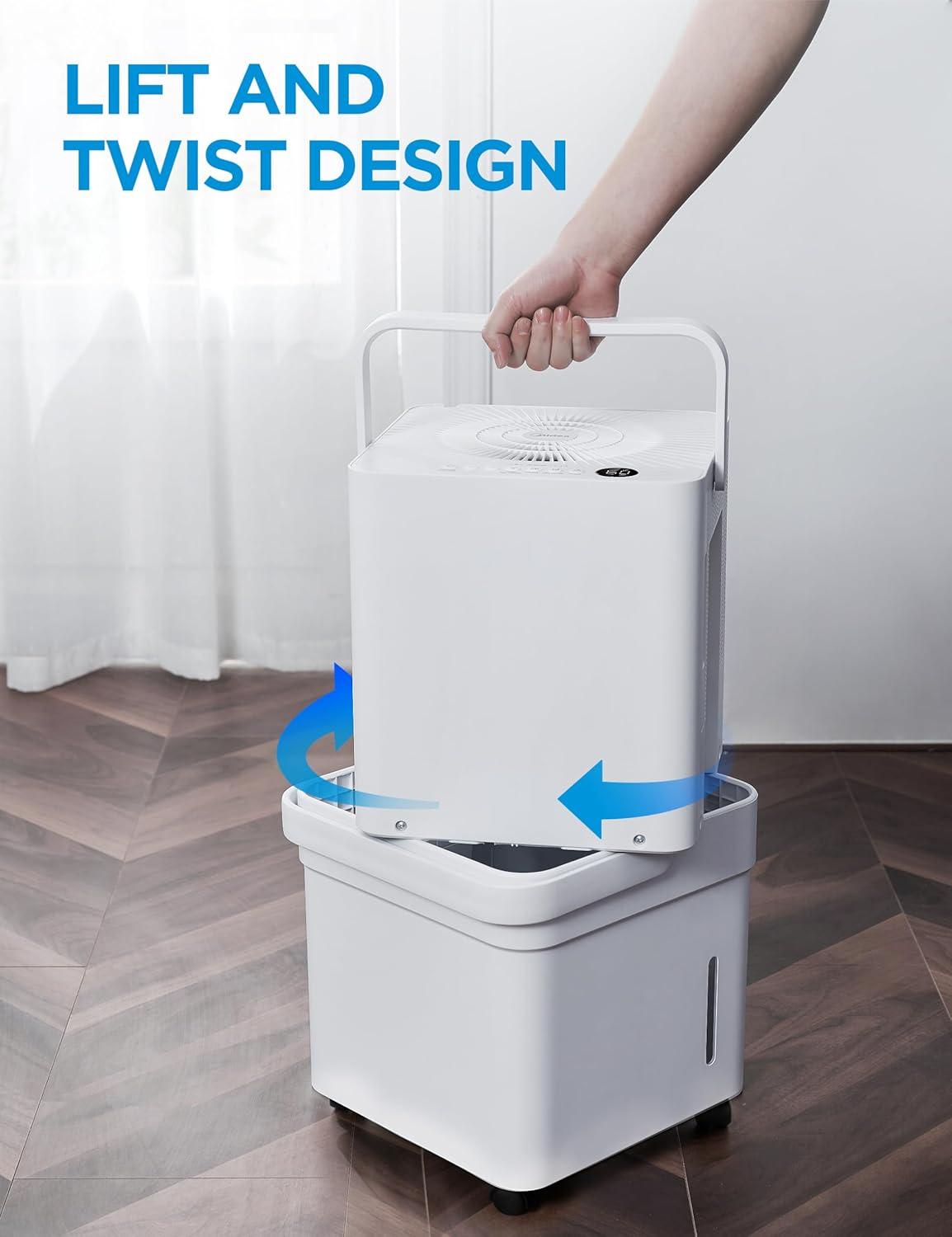 image:imageMidea Cube 35 Pint Dehumidifier for Basement and Rooms at Home for up to 3500 Sq Ft Smart Control Compatible with Alexa White Drain Hose Included3 500 Sq Ft