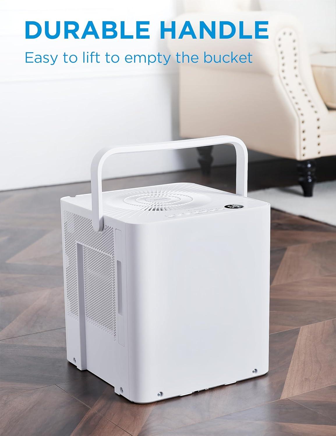 image:imageMidea Cube 35 Pint Dehumidifier for Basement and Rooms at Home for up to 3500 Sq Ft Smart Control Compatible with Alexa White Drain Hose Included3 500 Sq Ft