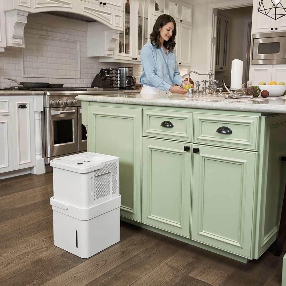 image:imageMidea Cube 35 Pint Dehumidifier for Basement and Rooms at Home for up to 3500 Sq Ft Smart Control Compatible with Alexa White Drain Hose Included4 500 Sq Ft
