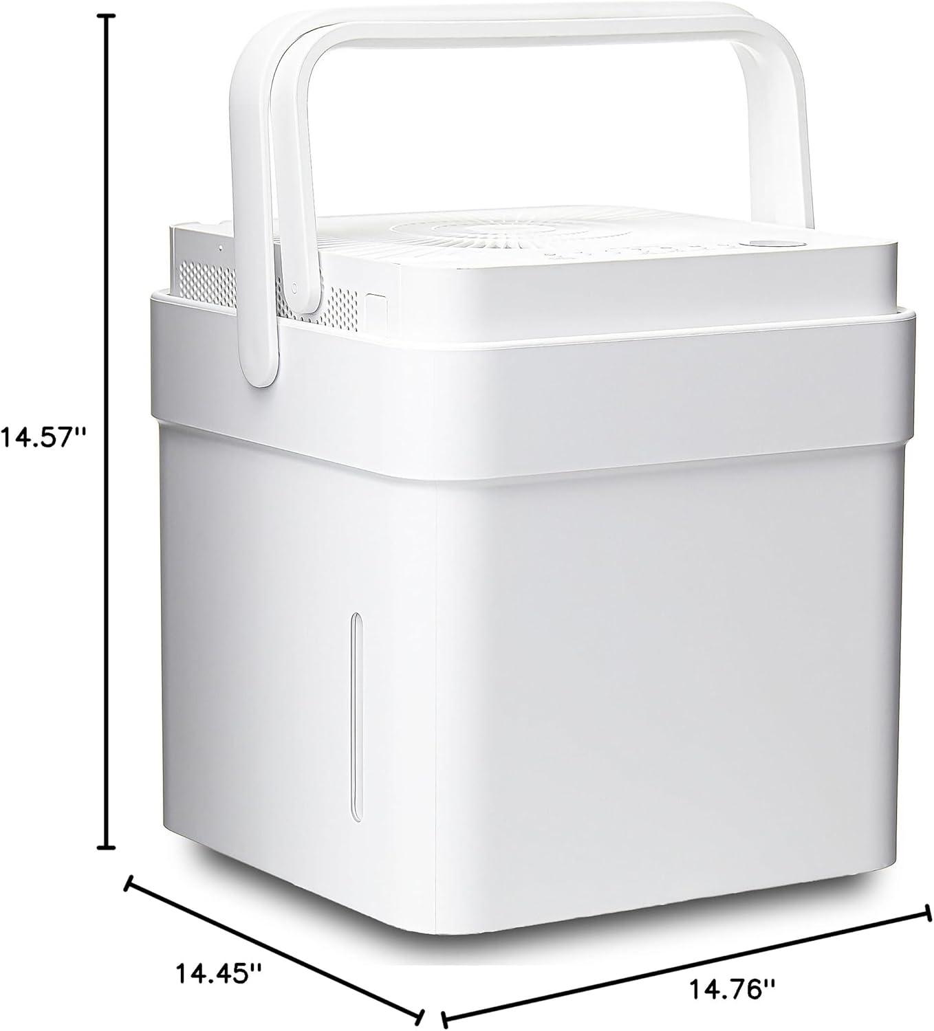image:imageMidea Cube 35 Pint Dehumidifier for Basement and Rooms at Home for up to 3500 Sq Ft Smart Control Compatible with Alexa White Drain Hose Included4 500 Sq Ft with Pump