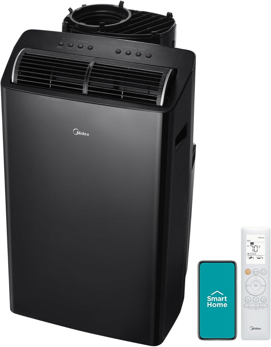 image:imageMidea Duo 14000 BTU 12000 BTU SACC High Efficiency Inverter Ultra Quiet Portable Air Conditioner Cools up to 550 Sq Ft Works with AlexaGoogle Assistant Includes Remote Control amp Window KitBlack