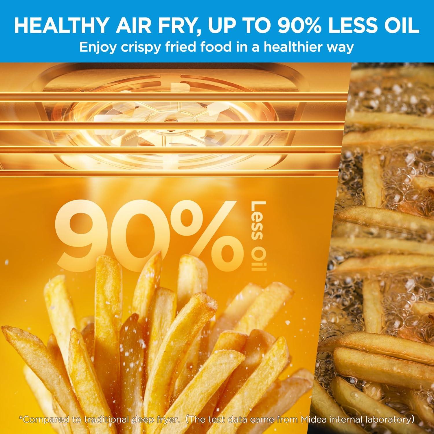 image:imageMidea Flexify French Door Toaster Oven Air Fryer Combo 264 QT Extra Large Air Fryer Countertop Oven 10in1 Combo 25 Faster Cooking and 90 Less Oil Stainless Steel