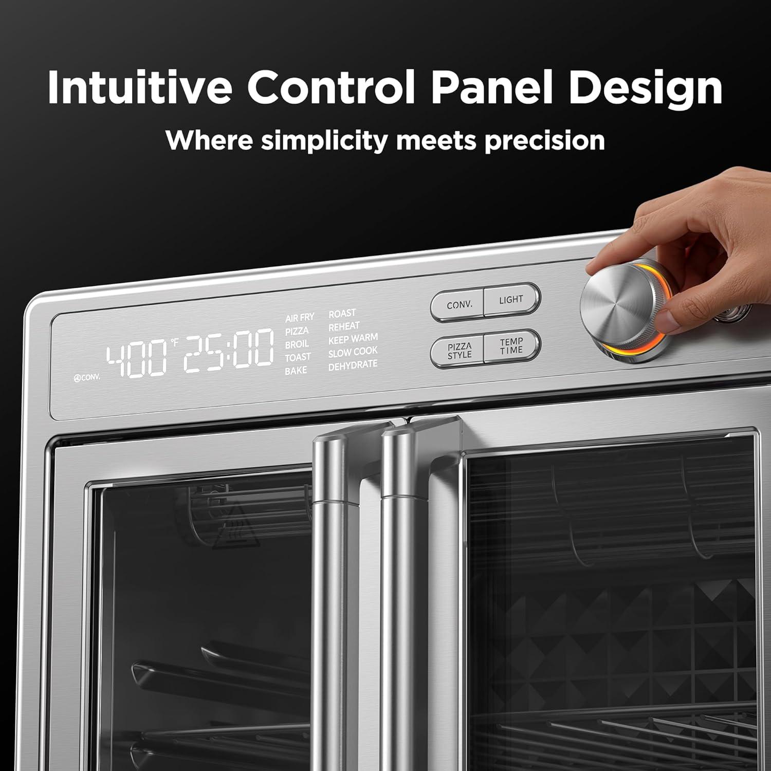image:imageMidea Flexify Pro 104 Toaster Oven Air Fryer Combo Graphene JuicyLock Cooking French Door Countertop Oven 450F Flash Air Fry 264 QT Stainless Steel