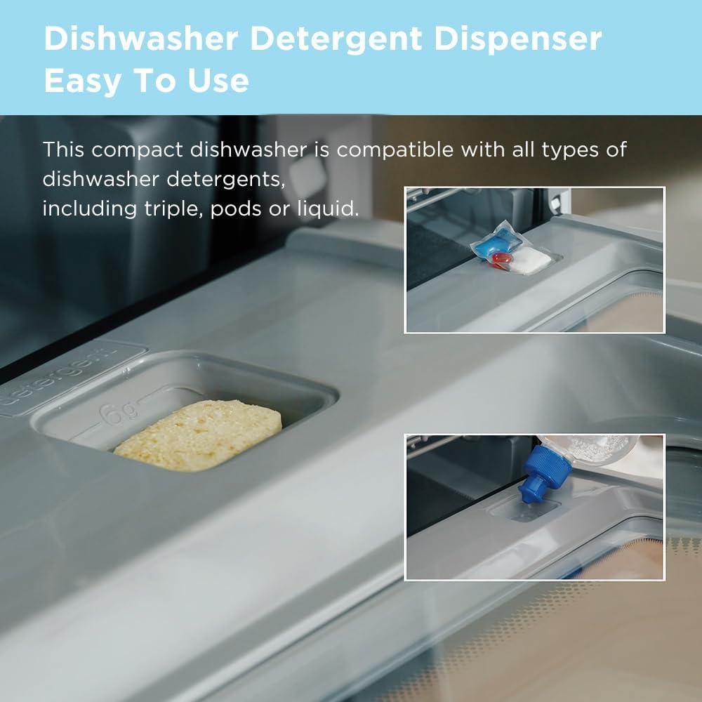 image:imageMidea MDC17P0ABB Portable Countertop Mini 132Gal Builtin Water Tank No Hookup Needed 6 Programs 360 Dual Spray 162 HighTempamp AirRefresh Function Dishwasher for Apartmentsamp RVs Black