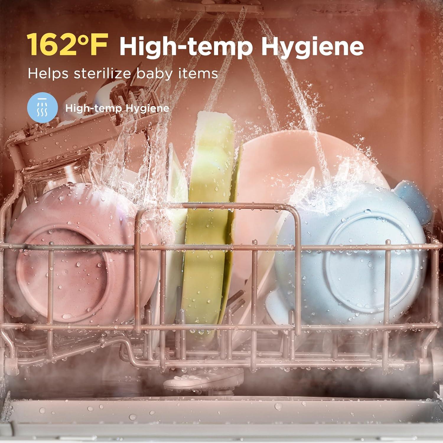 image:imageMidea MDC17P4CWW Portable Countertop Mini 132Gal Builtin Water Tank Baby Care No Hookup Needed 360 Dual SprayHighTemp wash Dishwasher for Apartmentsamp RVs White WholeAuto Door Open