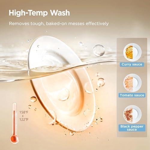 image:imageMidea MDC17P4CWW Portable Countertop Mini 132Gal Builtin Water Tank Baby Care No Hookup Needed 360 Dual SprayHighTemp wash Dishwasher for Apartmentsamp RVs White WholeBaby Care