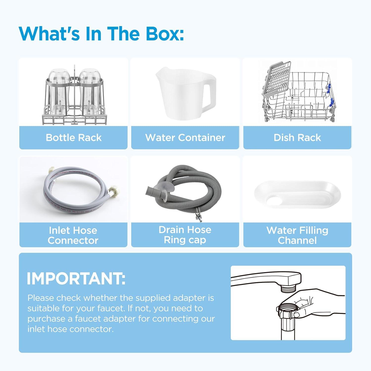 image:imageMidea MDC17P4CWW Portable Countertop Mini 132Gal Builtin Water Tank Baby Care No Hookup Needed 360 Dual SprayHighTemp wash Dishwasher for Apartmentsamp RVs White WholeBaby Care
