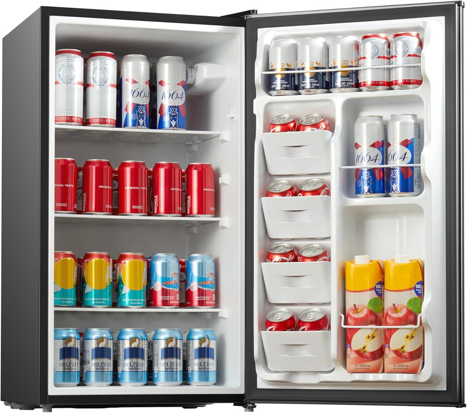 image:imageMidea MERM33S1ABB Mini Fridge 33 Cuft Compact Fridge with Internal Light Adjustable Thermostat Reversible Door Low Noise for Dorm Office Bedroom BlackBlack