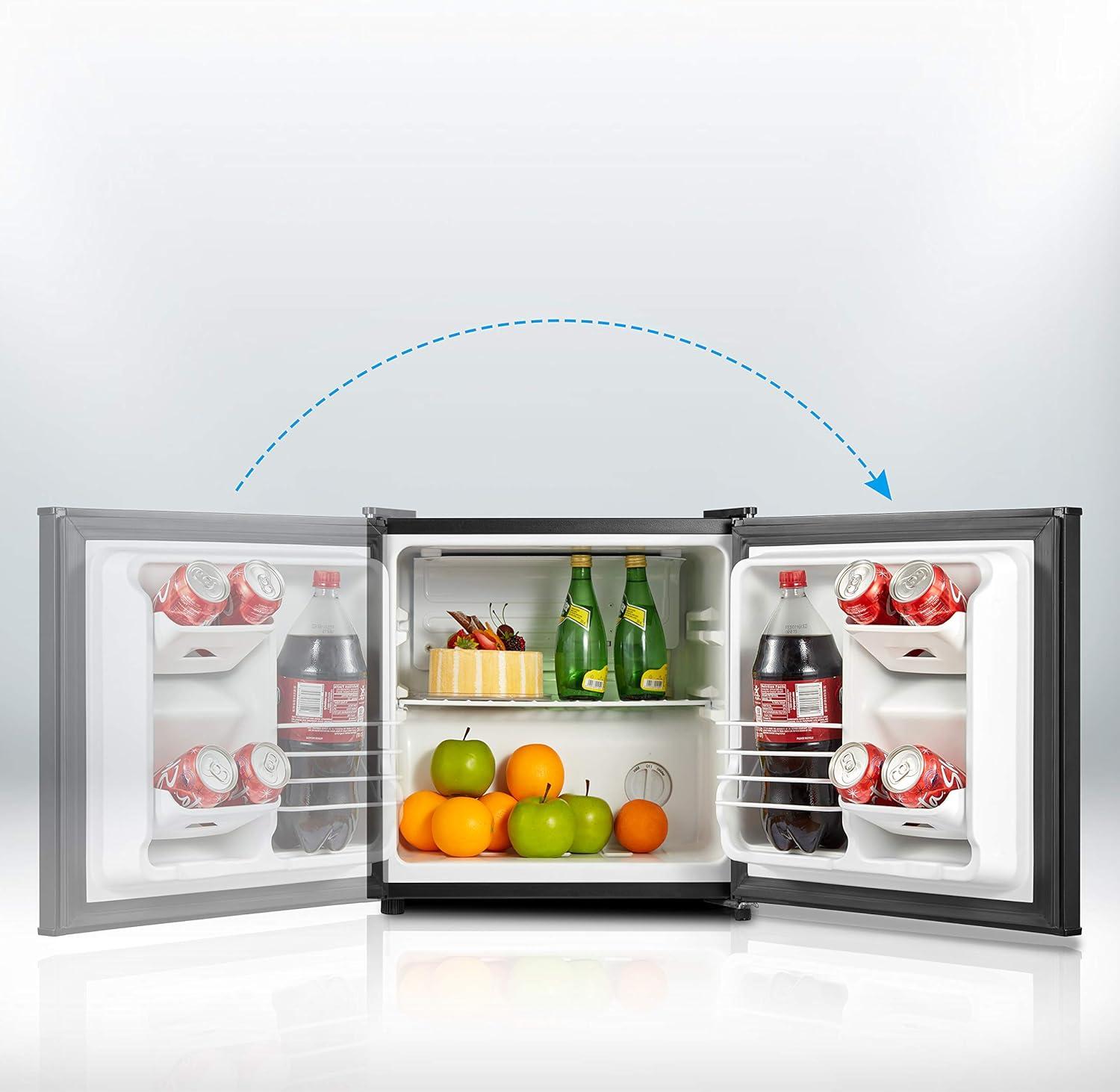 image:imageMidea MERM33S1AST Mini Fridge 33 Cuft Compact Fridge with Internal Light Adjustable Thermostat Reversible Door Low Noise for Dorm Office Bedroom Stainless SteelBlack