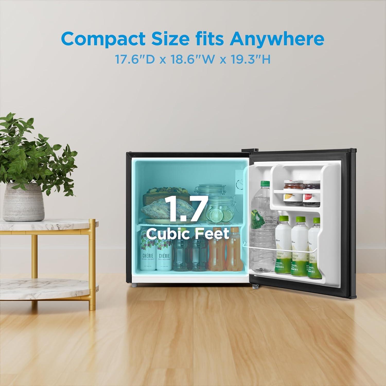 image:imageMidea MERM33S1AST Mini Fridge 33 Cuft Compact Fridge with Internal Light Adjustable Thermostat Reversible Door Low Noise for Dorm Office Bedroom Stainless SteelBlack