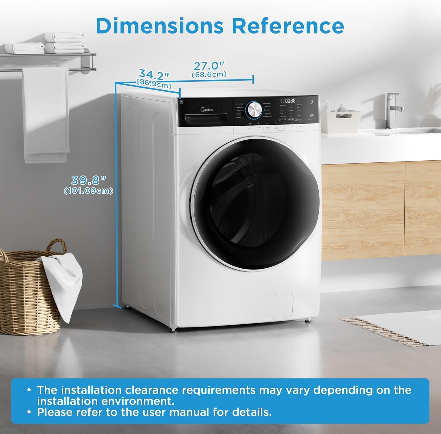 image:imageMidea MLH45N1AWW FullAutomatic Washing Machine Front Load Washer Vibration Control PreSoak Speed Wash 10 Cycles ENERGY STAR Certified 45 CuFt White