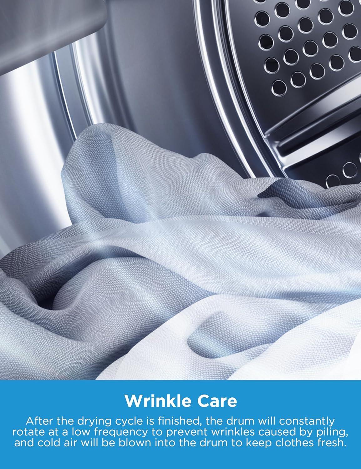 image:imageMidea MLTE37N1BWW Gas Dryer Sensor Dry Wrinkle Care Air Fluff EasyUsing Control Panel 12 Total Cycles 67 Cuft WhiteElectric