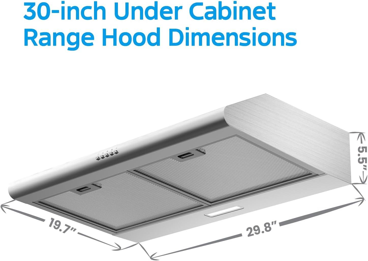 image:imageMidea MVP30W6AST Ducted Pyramid Range 450 CFM Stainless Steel Wall Mount Vent Hood with 3 Speed Exhaust Fan 5Layer Aluminum Permanent Filters Two LED Lights Convertible to Ductless 30 inchesUnder Cabinet Vent