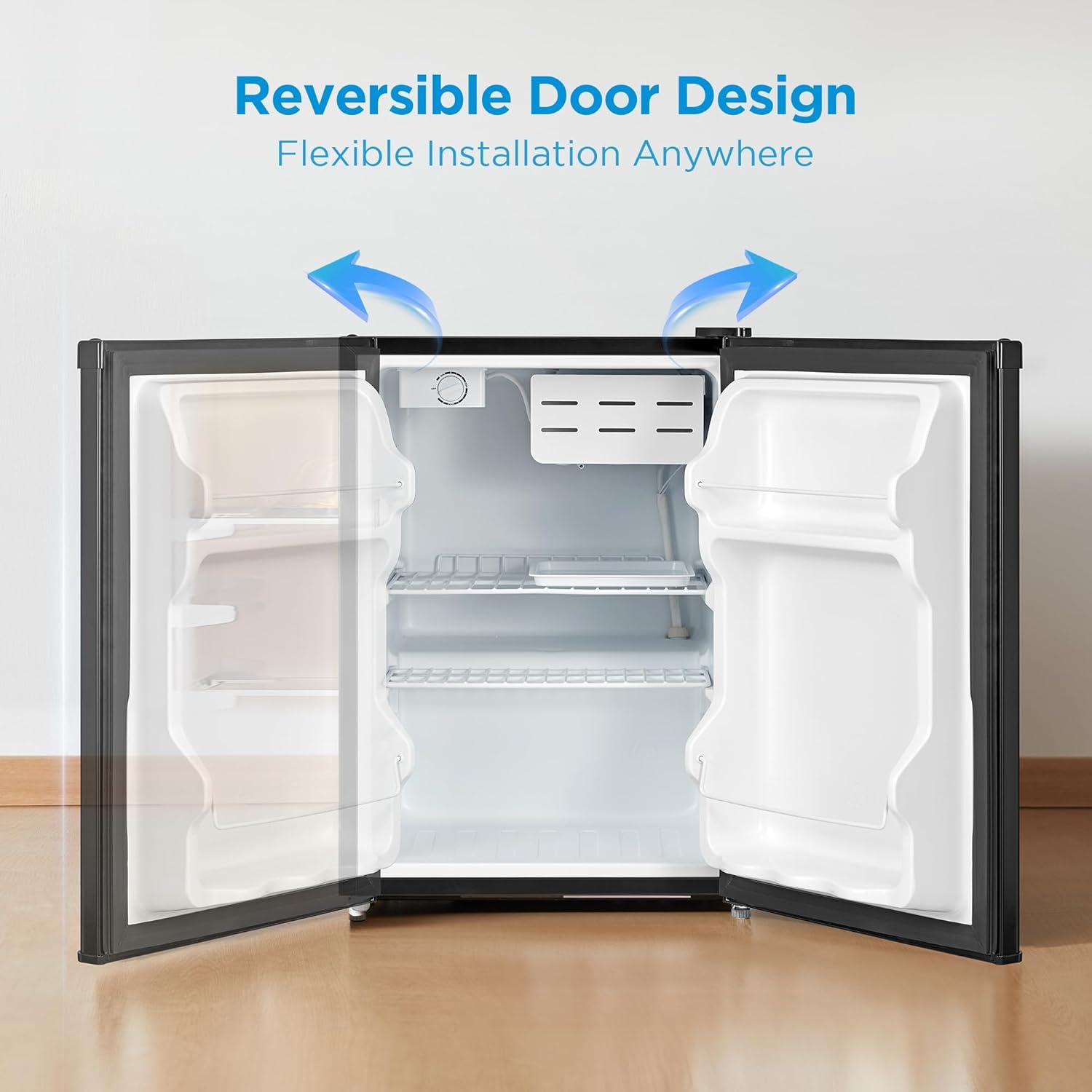 image:imageMidea WHS65LB1 Compact Single Reversible Door Refrigerator 16 Cubic Feet0045 Cubic Meter BlackBlack