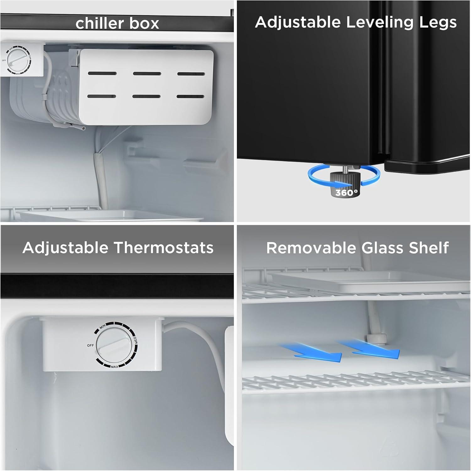 image:imageMidea WHS65LB1 Compact Single Reversible Door Refrigerator 16 Cubic Feet0045 Cubic Meter BlackBlack