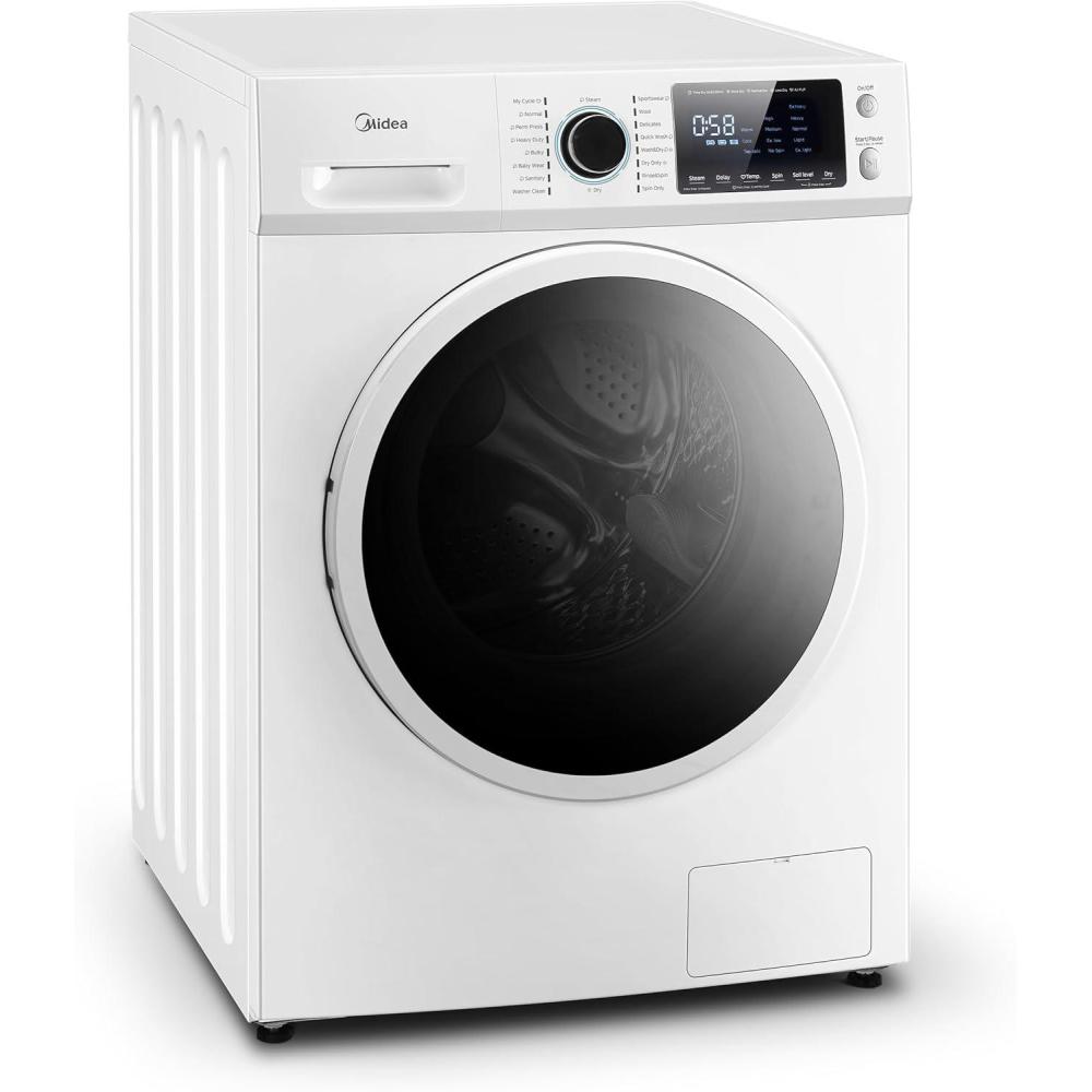 image:imageMidea 24 Inch Washer and Dryer Combo All in One Washer and Dryer 27 cuft 26lbs Ventless Washing Machine Steam Care Overnight Dry 1400 RPM 16 Cycles Front Load Washer FullAutomatic White