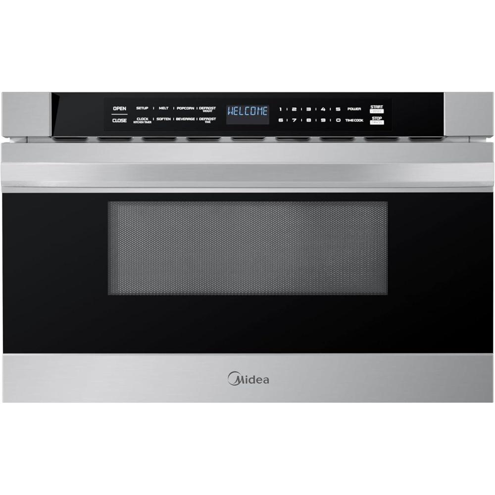 image:imageMidea 24 Single Electronic Wall Oven 25 Cu FtCapacity Builtin Oven with 8in1 Cooking Modes Stainless Steel12 Cuft Drawer