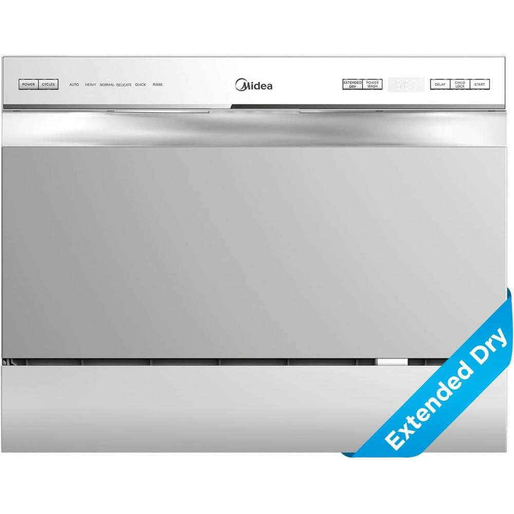 image:imageMidea MDC22P2ASS Countertop Dishwasher 6 Place Settings amp 62 Washing Cycles Portable Dishwashers Energy Star Dish Washer for Dorm RV amp Apartment SilverSilver