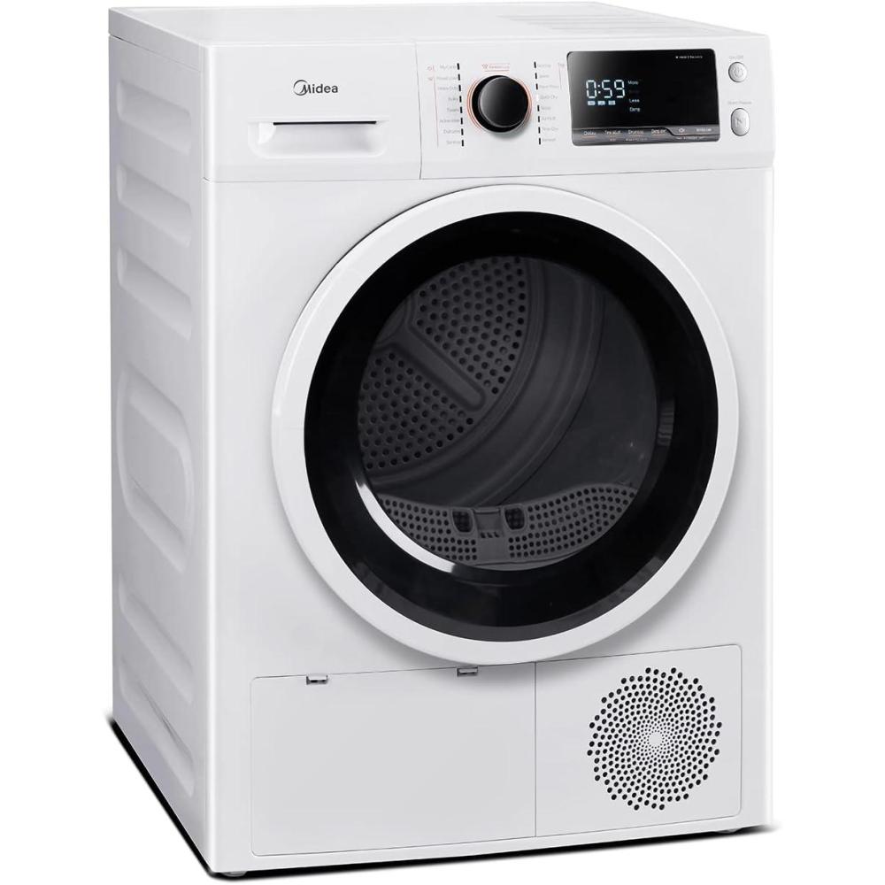 image:imageMidea MLE25H7BWW Heat Pump Ventless Front Load Dryer Stackable Washing Machine Energy Efficient and Space Saving 44 Cuft White