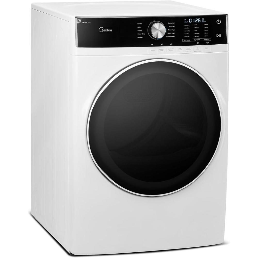 image:imageMidea MLE45N1AWW Front Load Electric Dryer Matching with Stainless Steel Sensor Dry Wrinkle Care Touch Control 10 Total Cycles 80 Cuft WhiteElectric Dryer