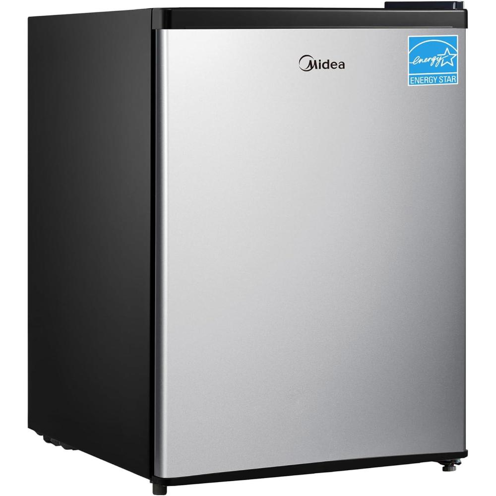 image:imageMidea WHS65LB1 Compact Single Reversible Door Refrigerator 16 Cubic Feet0045 Cubic Meter BlackStainless Steel