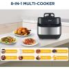 Midea 12-in-1 Electric Pressure Cooker, 8 Quarts, 12 Presets, Multi-Functional Programmable Slow Cooker, Rice Cooker, Steamer, Sauté Pan, Yogurt Maker, and More, Stainless Steel(Inclined Panel)