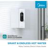 Midea 13KW-updated Electric Tankless Water Heater, Touch Control, Wi-Fi Control, LED Display, Child Mode, 240 Volts with Automatic Power Modulation, On-demand Hot Water, White(13KW-updated)