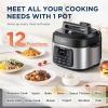 Midea 9-in-1 Multi Cooker, 6L with 12 Cooking Functions Pressure Cook (Slow&Rice Cooker, Sous Vide, Cake Maker, etc.), 70% Faster, Non-Stick Brushed Steel & Black
