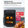 Midea Dual Basket Air Fryer Oven 11 Quart 8 in 1 Functions, Clear Window, Smart Sync Finish, Works with Alexa, Wi-Fi Connectivity, 50+ App Recipes for family meals, Bake, Roast, Grill, Broil, Toast