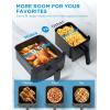 Midea Dual Basket Air Fryer Oven 11 Quart 8 in 1 Functions, Clear Window, Smart Sync Finish, Works with Alexa, Wi-Fi Connectivity, 50+ App Recipes for family meals, Bake, Roast, Grill, Broil, Toast