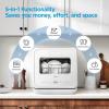 Midea MDC17P4CWW Portable Countertop Mini 1.32Gal Built-in Water Tank, Baby Care, No Hookup Needed, 360° Dual Spray,High-Temp wash, Dishwasher for Apartments& RVs, White, Whole(Baby Care)