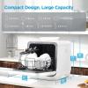 Midea MDC17P4CWW Portable Countertop Mini 1.32Gal Built-in Water Tank, Baby Care, No Hookup Needed, 360° Dual Spray,High-Temp wash, Dishwasher for Apartments& RVs, White, Whole(Baby Care)