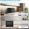 Midea MDC22P2ASS Countertop Dishwasher, 6 Place Settings & 6+2 Washing Cycles Portable Dishwashers, Energy Star Dish Washer for Dorm, RV & Apartment, Silver(Black)