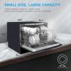 Midea MDC22P2ASS Countertop Dishwasher, 6 Place Settings & 6+2 Washing Cycles Portable Dishwashers, Energy Star Dish Washer for Dorm, RV & Apartment, Silver(Black)