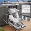 Midea MDF18A1AWW Built-in Dishwasher with 8 Place Settings, 6 Washing Programs, Stainless Steel Tub, Heated Dry, Energy Star, White(Black)
