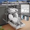 Midea MDF18A1AWW Built-in Dishwasher with 8 Place Settings, 6 Washing Programs, Stainless Steel Tub, Heated Dry, Energy Star, White(Stainless Steel)