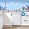 Midea MDF18A1AWW Built-in Dishwasher with 8 Place Settings, 6 Washing Programs, Stainless Steel Tub, Heated Dry, Energy Star, White(White)