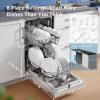 Midea MDF18A1AWW Built-in Dishwasher with 8 Place Settings, 6 Washing Programs, Stainless Steel Tub, Heated Dry, Energy Star, White(White)