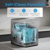 Midea MERI26B1AGN Countertop Bullet-Ice Maker, 8 Ice Bullets Ready in 6 Minutes, 26lbs/24H, Self-Cleaning Function with Ice Scoop and Basket for Home/Office/RV(Grey)