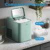 Midea MERI26B1AGN Countertop Bullet-Ice Maker, 8 Ice Bullets Ready in 6 Minutes, 26lbs/24H, Self-Cleaning Function with Ice Scoop and Basket for Home/Office/RV(Green)
